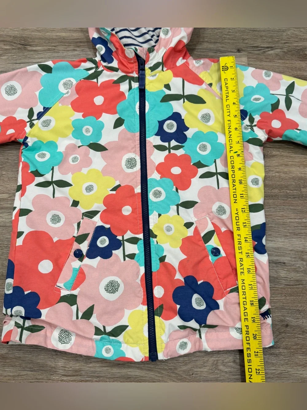 Mini Boden Girls Colorful Floral Hooded Rain Jacket - Multicolor Flowers 9-10Y
